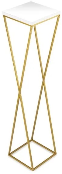 LOFT virágtartó állvány 100x24 cm arany/fehér