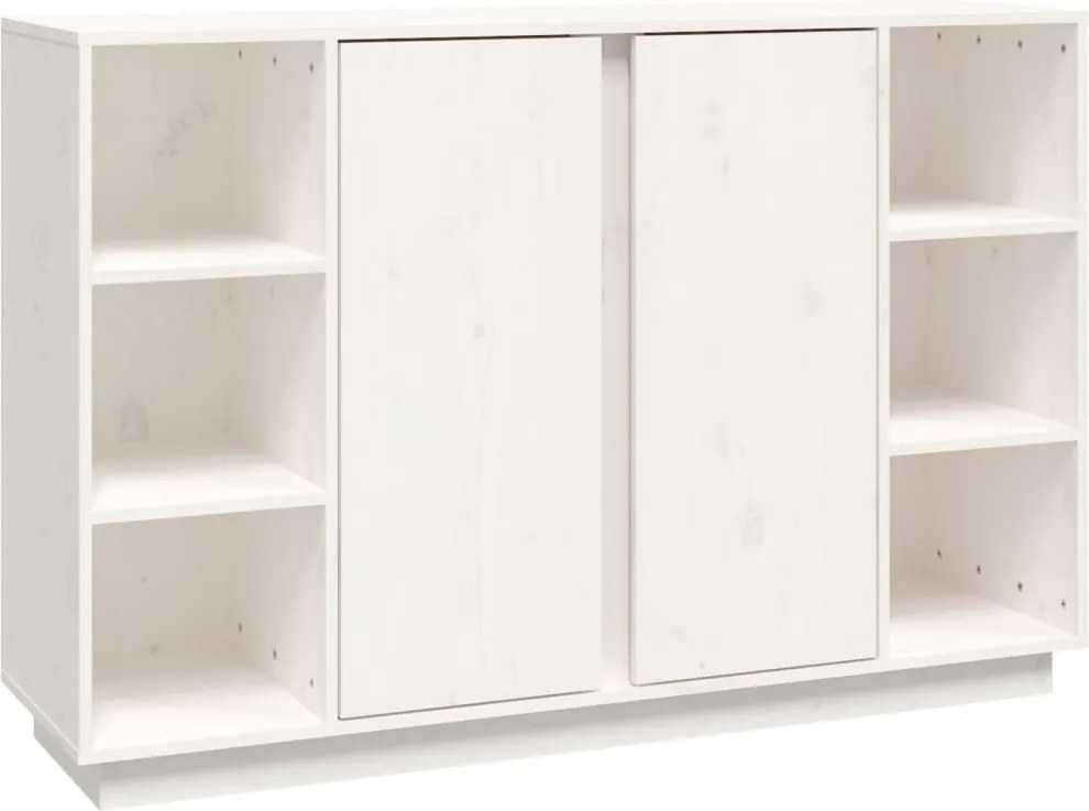 vidaXL fehér tömör fenyőfa tálalószekrény 120x35x80 cm