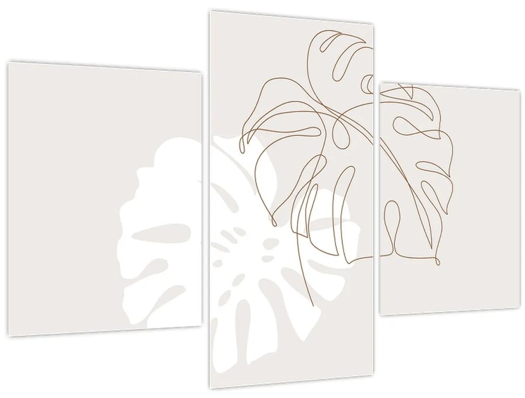 Kép - Line art monstera N⁰2 (90x60 cm)