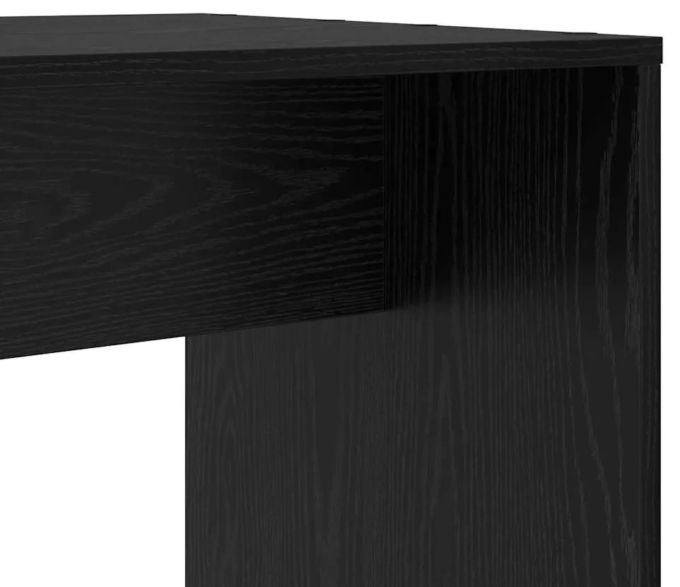 Asztal polcokkal Musta tammi 138.5 x 55 x 143 cm Faanyag