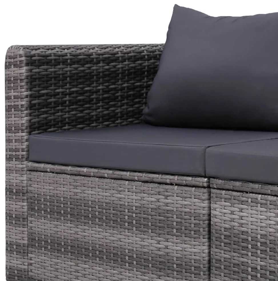 2 db szürke polyrattan kerti sarokkanapé