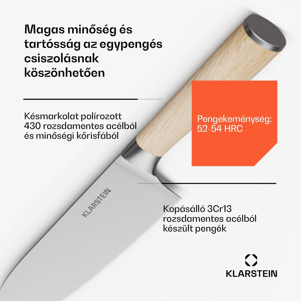 Klarstein Shibui sushi késkészlet, 15 darab, 4 kés praktikus tartozékkal