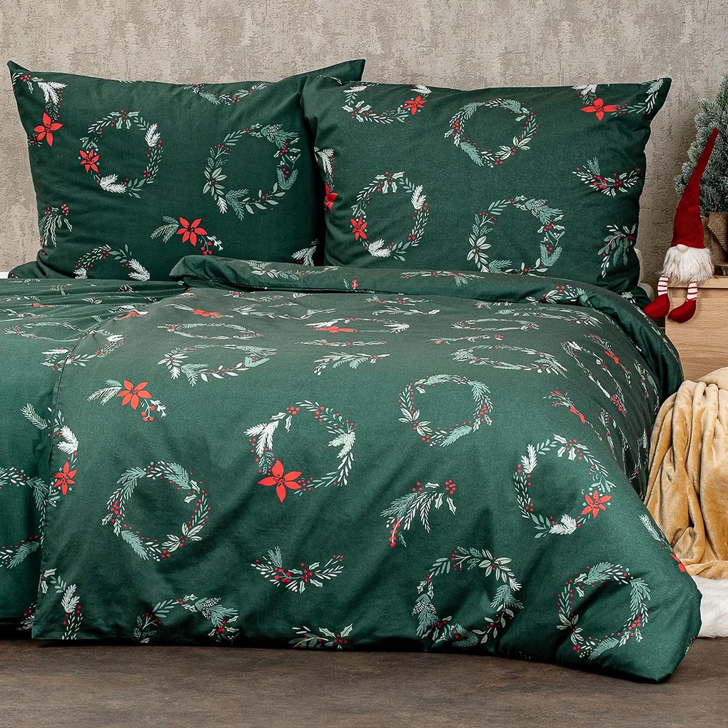 4Home Poinsettia karácsonyi pamut ágyneműhuzat, 140 x 220 cm, 70 x 90 cm, 140 x 220 cm, 70 x 90 cm