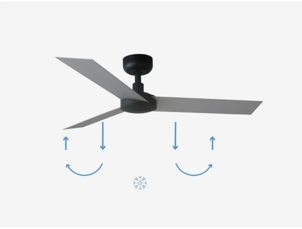 FARO 34285 - Mennyezeti lámpa CRUISER S fekete átm. 106 cm + távirányítás