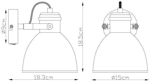 Globo 54018-1S - Fali spotlámpa WIHO 1xE27/40W/230V
