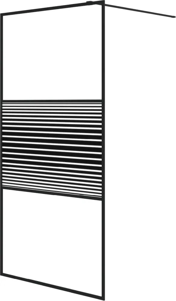 vidaXL fekete átlátszó ESG üveg zuhanyfal 100 x 195 cm