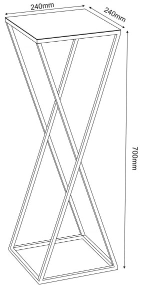 Virágállvány 70x24 cm arany