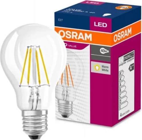 Led izzó Osram 470lm 40W E27 meleg filament