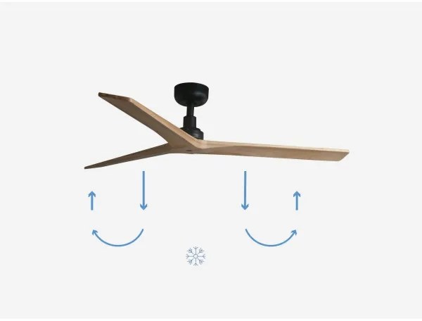 FARO 34283 -Mennyezeti ventilátor KLIM M fenyő/fekete átm. 125 cm+ távirányítás