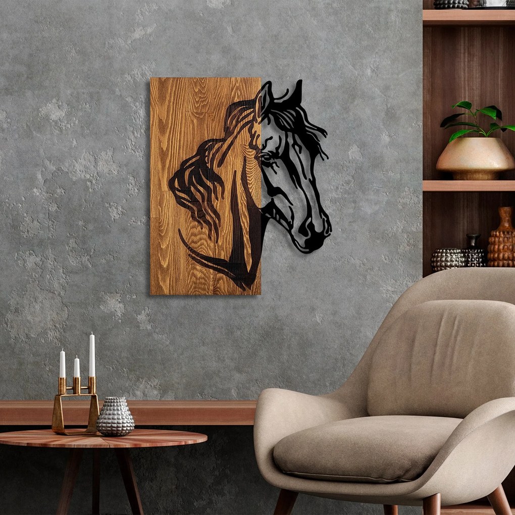 Fa fali dekoráció, Horse 1