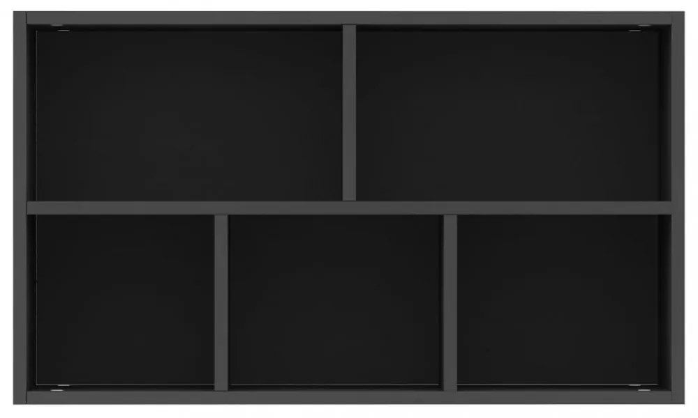 fekete szerelt fa könyv-/tálalószekrény 50 x 25 x 80 cm