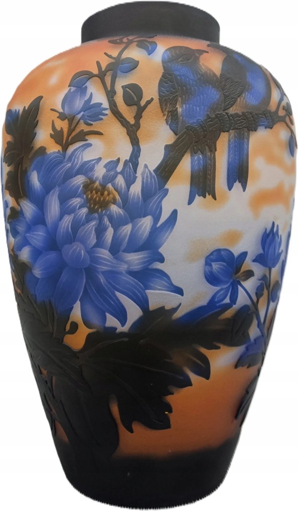 Színes váza kék üveg barna dekoratív váza ajándék