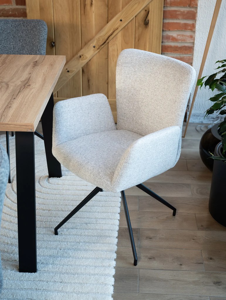 MAZZONI EXPORT SARETTA Beige Melanzs (Java 196 szövet) - MODERN KÁRPITOZOTT FORGÓSZÉK NAPPALIBA/ÉTKEZŐBE/LOFT IRODÁBA