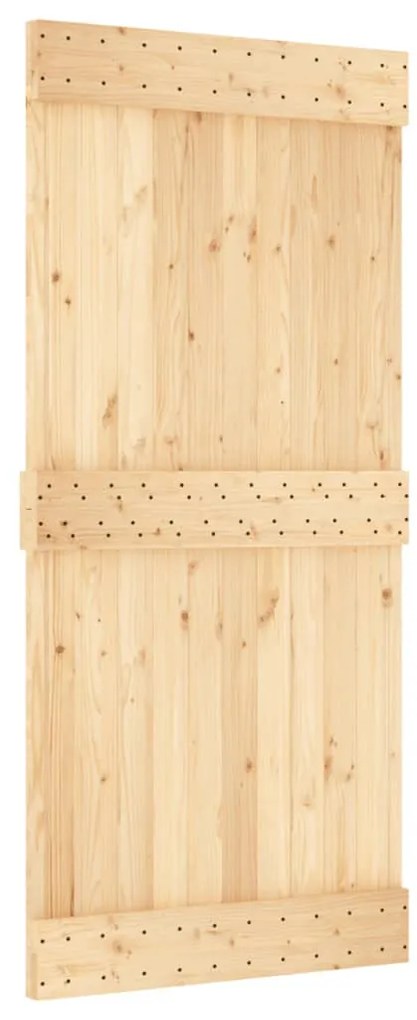 tömör fenyőfa tolóajtó fémszerelékszettel 95 x 210 cm