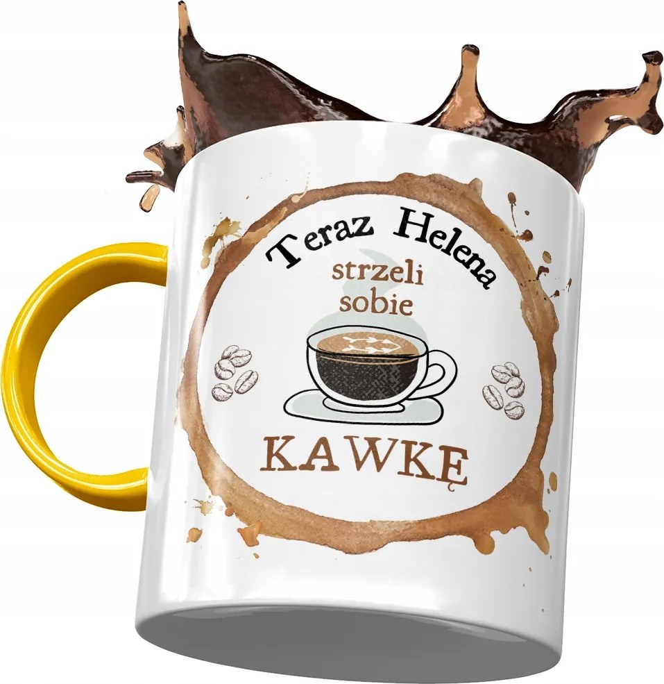 Sárga Bögre Helena Barátnő Feleség Ajándék Nyomtatott Fotóval