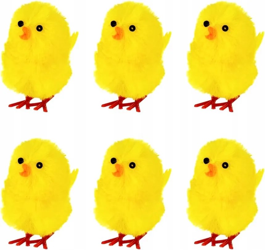Húsvéti dekoráció sárga csirkék 5 cm 6 db húsvét