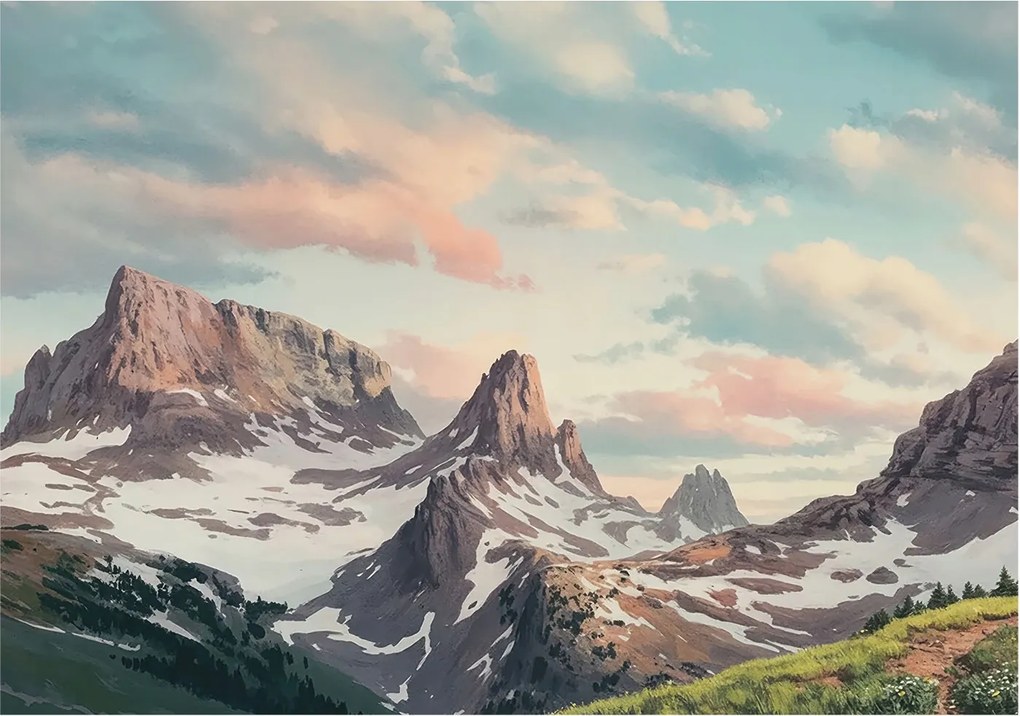 Flizelina Dekoratív Fotótapéta Hálószobába Hegyi panoráma 208x146 Ragasztó