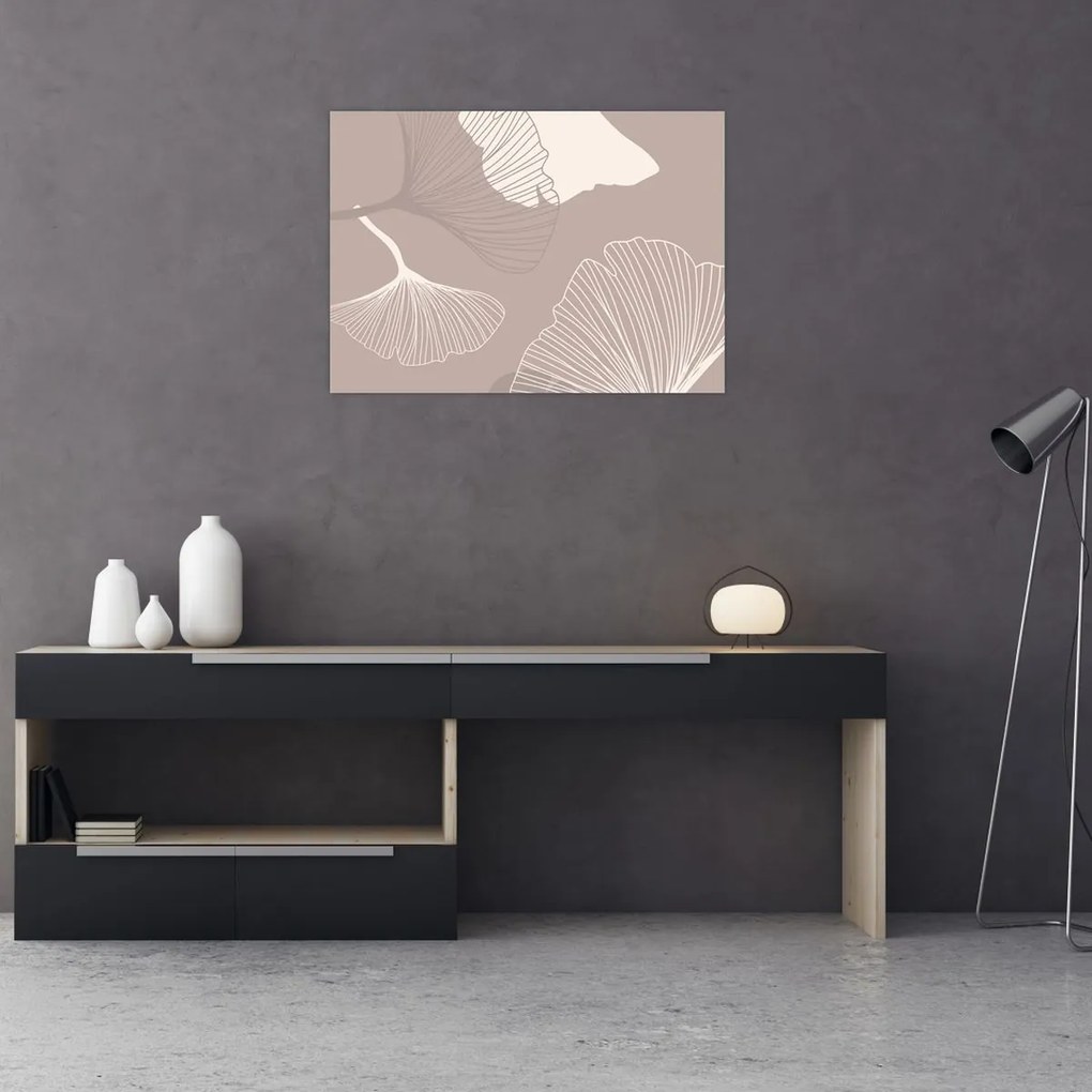 Kép - Bézs színű levelek N⁰1 (70x50 cm)