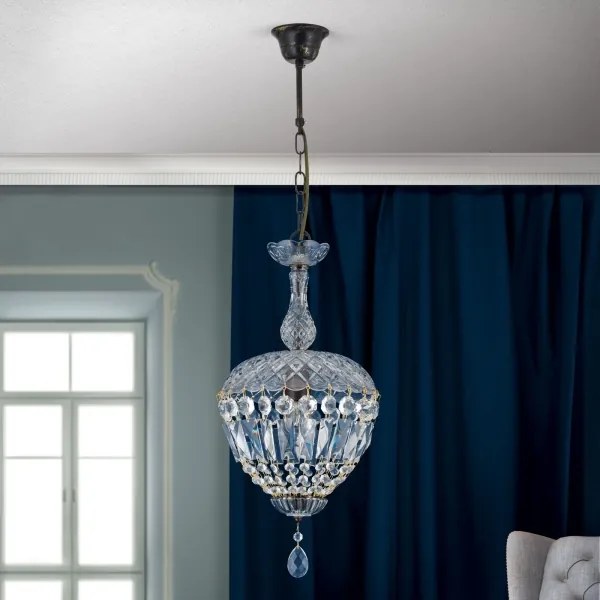 Orion HL 6-1498/1 - Kristály csillár láncon ARILA 1xE27/60W/230V barna/patinás