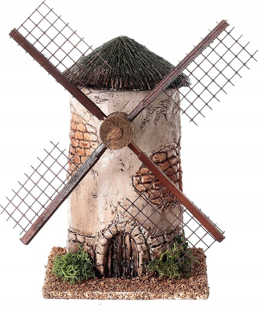 Malom Szélmalom Karácsonyi Betlehem Mozgatható Elektromos Dekoráció 18CM