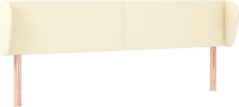 krémszínű műbőr szárnyas fejtámla 163x23x78/88 cm