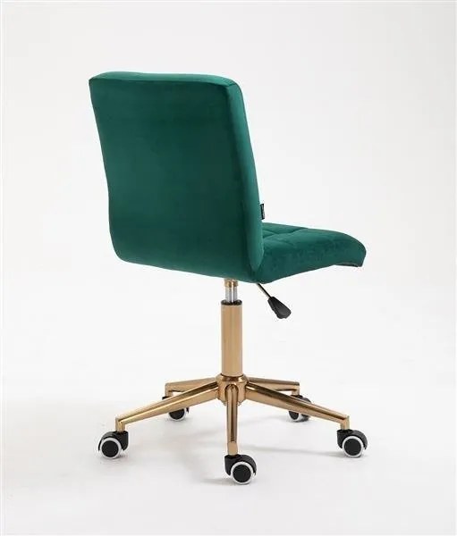 HR7009K Sötétzöld modern velúr szék arany lábbal