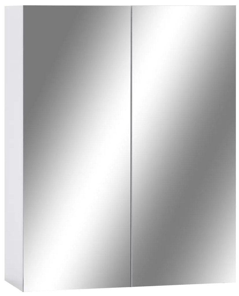 fehér MDF tükrös fürdőszobaszekrény 60 x 15 x 75 cm