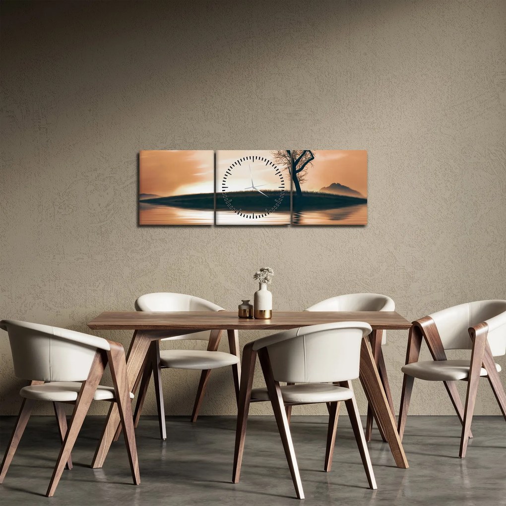 Egy fa képe egy szigeten (órával) (90x30 cm)