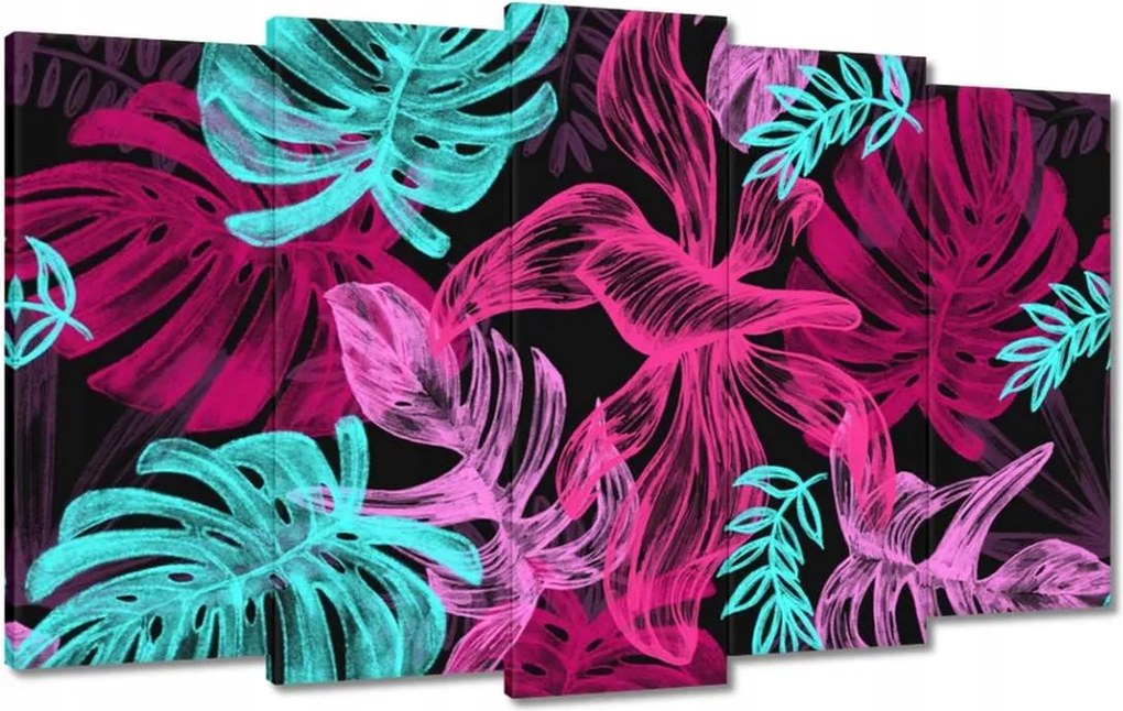 Monster festmények 100x60 Levelek színben