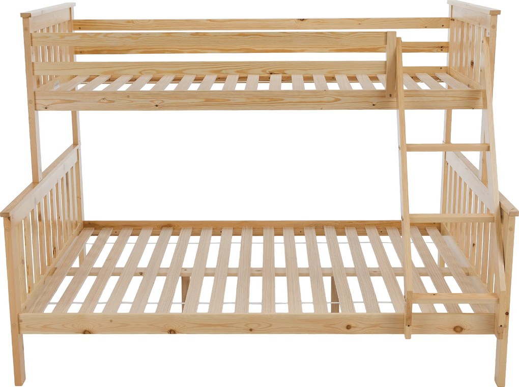 Kinyitható emeleteságy, természetes tűnyalábos fenyő, LUINI