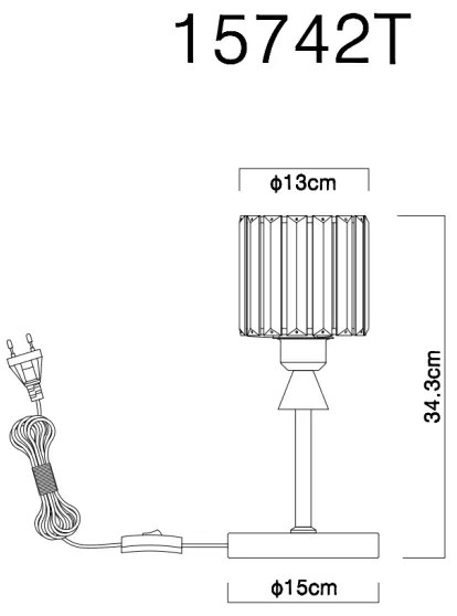 Globo 15742T - Asztali lámpa JORDANA 1xE27/60W/230V átm. 15 cm fekete