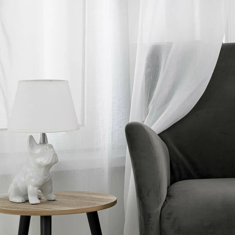 Homede Kresz Eyelets silver függöny, fehér, 280 x 240 cm, 280 x 240 cm