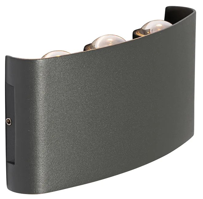 Kültéri fali lámpa sötétszürke LED-del 6 lámpás IP54 - Silly