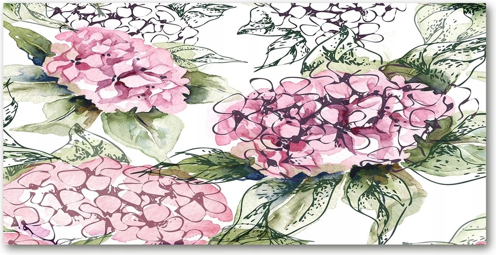 Fotó vászonkép edzett üveg Hortenzia 140x70