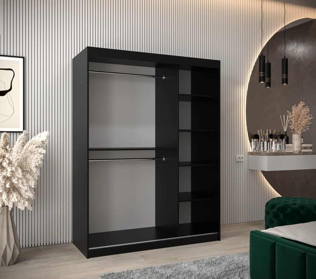 Ruhásszekrény 150 cm Verika 1 150 (fekete). 1063708