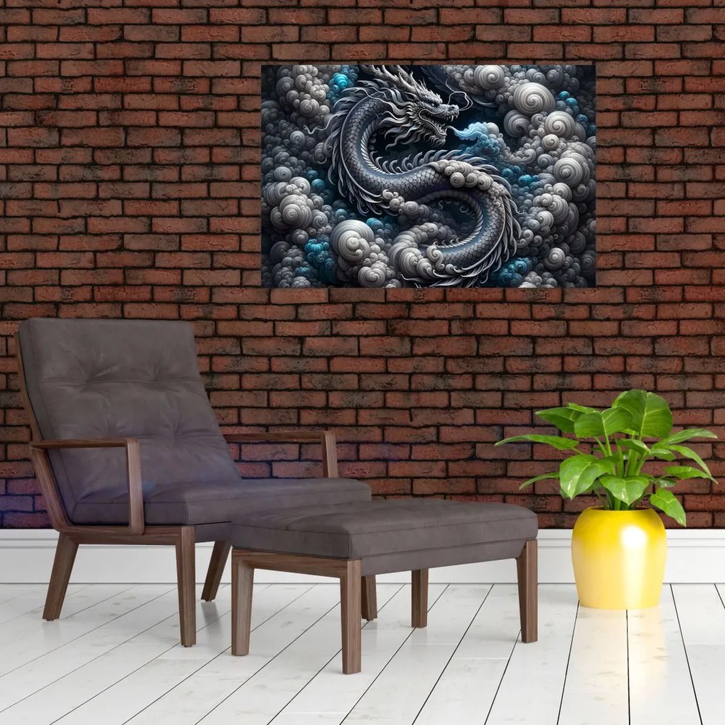 Kép – Sárkány a füstben (90x60 cm)