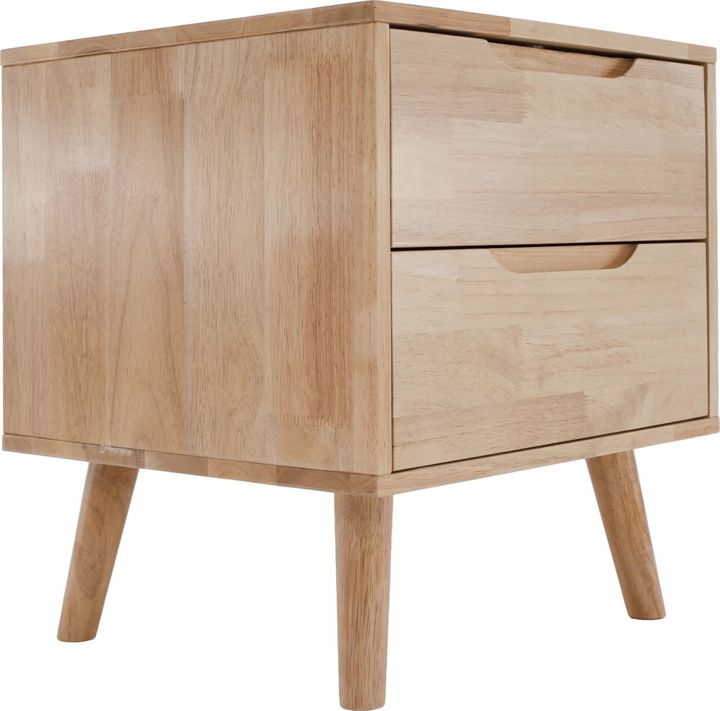 Éjjeliszekrény, masszív fa, természetes, BRUNI