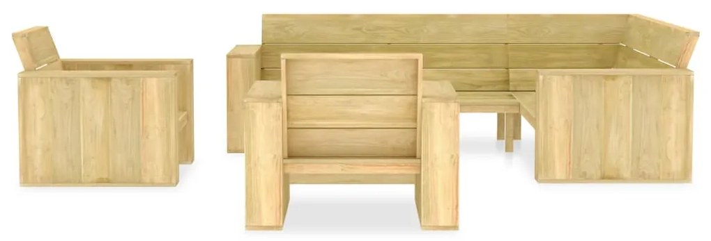 vidaXL 4 részes impregnált fenyőfa kerti társalgószett