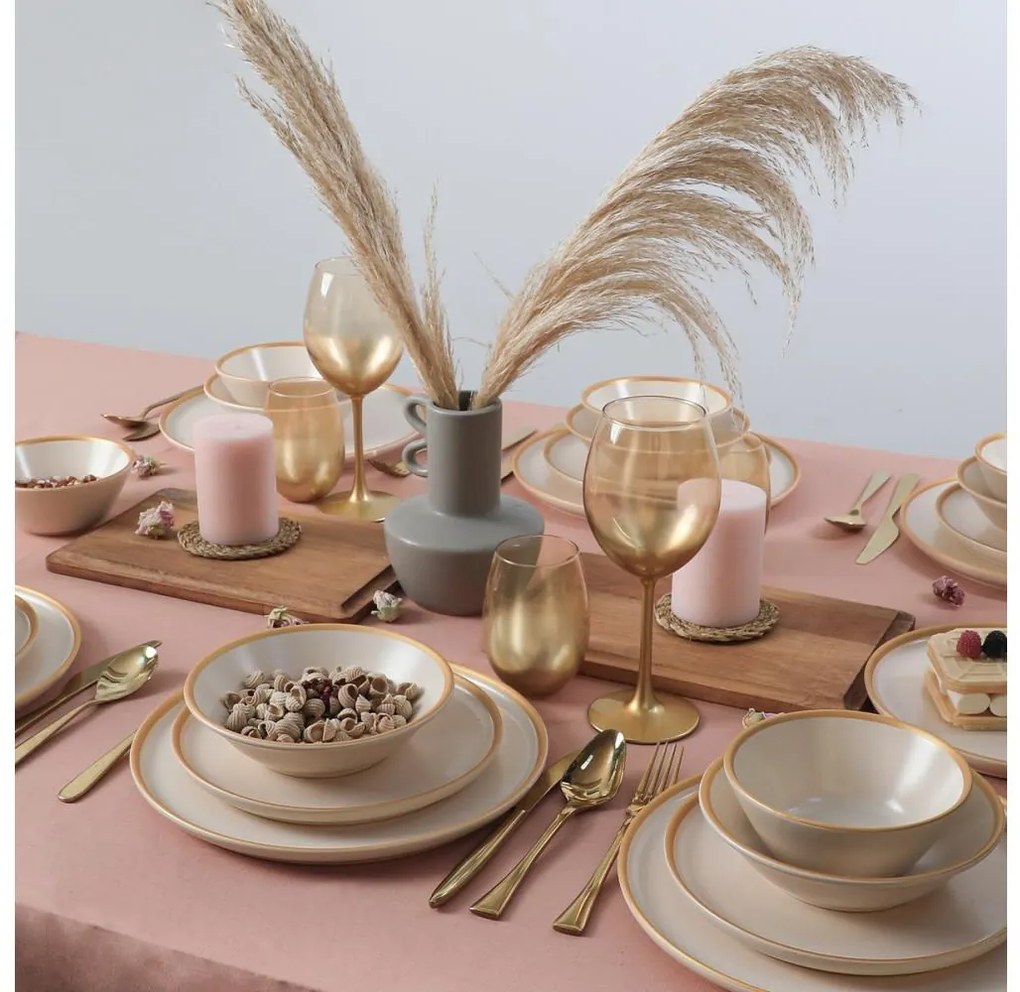 24 darabos bézs kerámia étkészlet