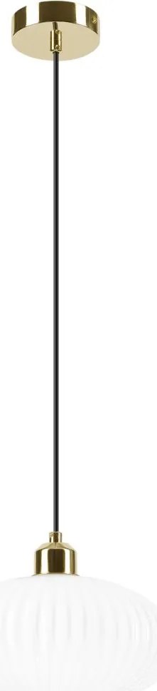 Csillár zsinóron HARMA 1xE27/15W/230V átm. 25 cm fehér/arany