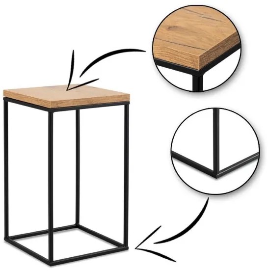 BASICLOFT virágtartó állvány 40x24 cm fekete/barna