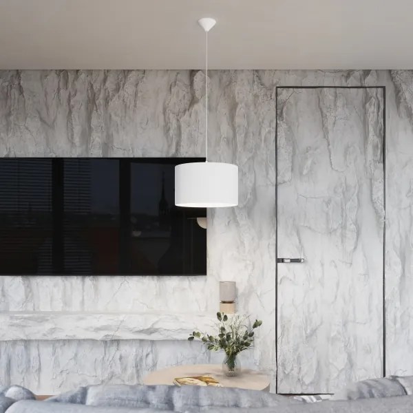 Sollux SL.1404 - Csillár zsinóron NOVA 1xE27/15W/230V átm. 40 cm fehér