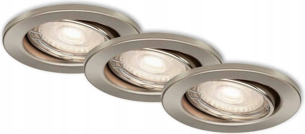 Briloner 3 db-os Led süllyesztett lámpa szett 8,6 cm 3x5W GU10 matt nikkel IP23