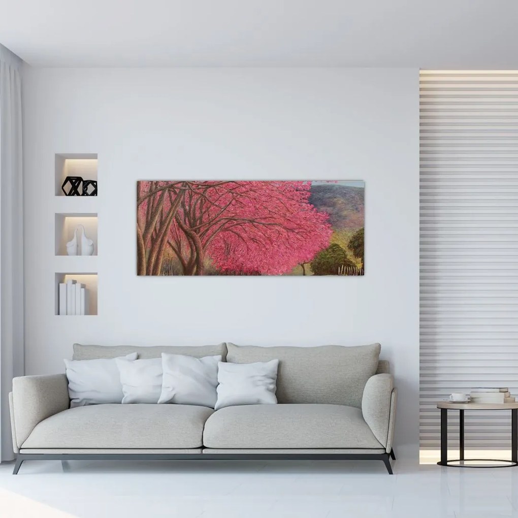 Virágzó fák képe (120x50 cm)