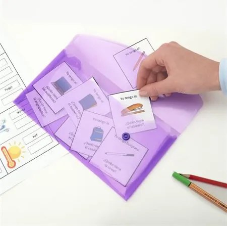 Irattartó tasak, DL, patentos, RAPESCO Eco GRS Recycled, áttetsző vegyes színek (IR1844)