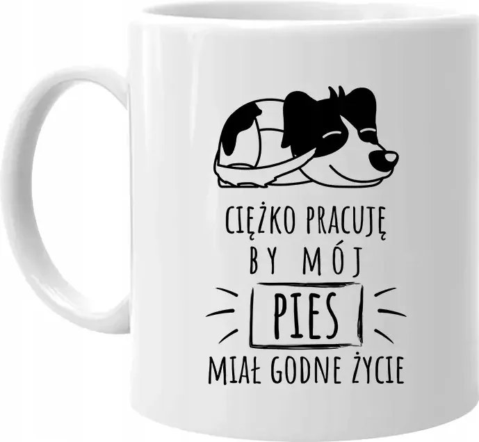 Ajándék Bögre Kutyabarátoknak Keményen Dolgozom, hogy kutyám méltó legyen rá