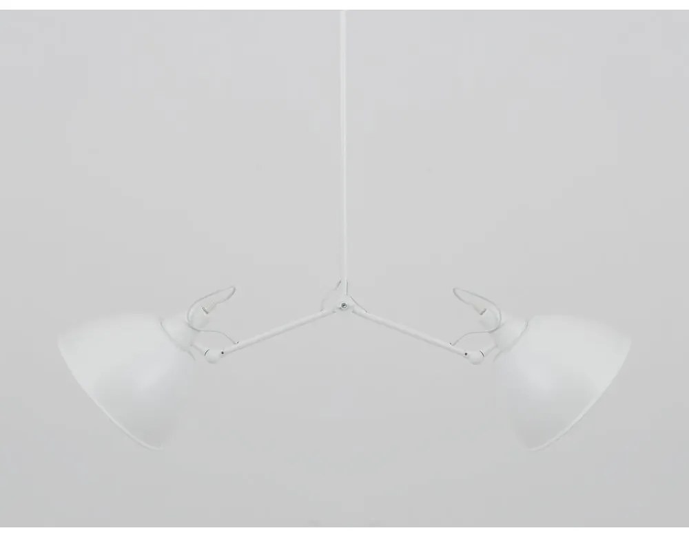 Fehér függőlámpa fém búrával 104x104 cm Coben - CustomForm