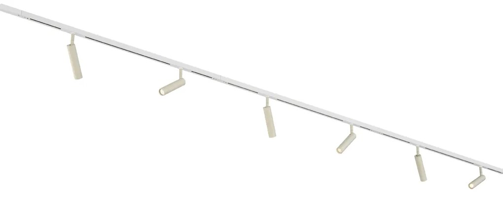 Modern sínrendszer 6 beépített spotlámpával, bézs és fehér, 1 fázisú - Slimline Uzzy