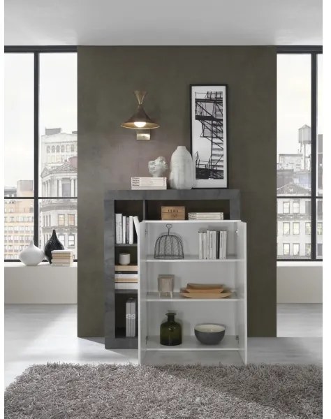 Komód LENOR fehér/antracit