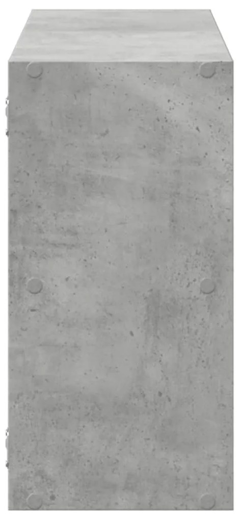 betonszürke szerelt fa fali polc 100 x 25 x 50 cm